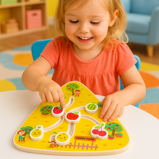 Montessori Wooden Learning Sliding Maze Puzzle (Ages 2+)