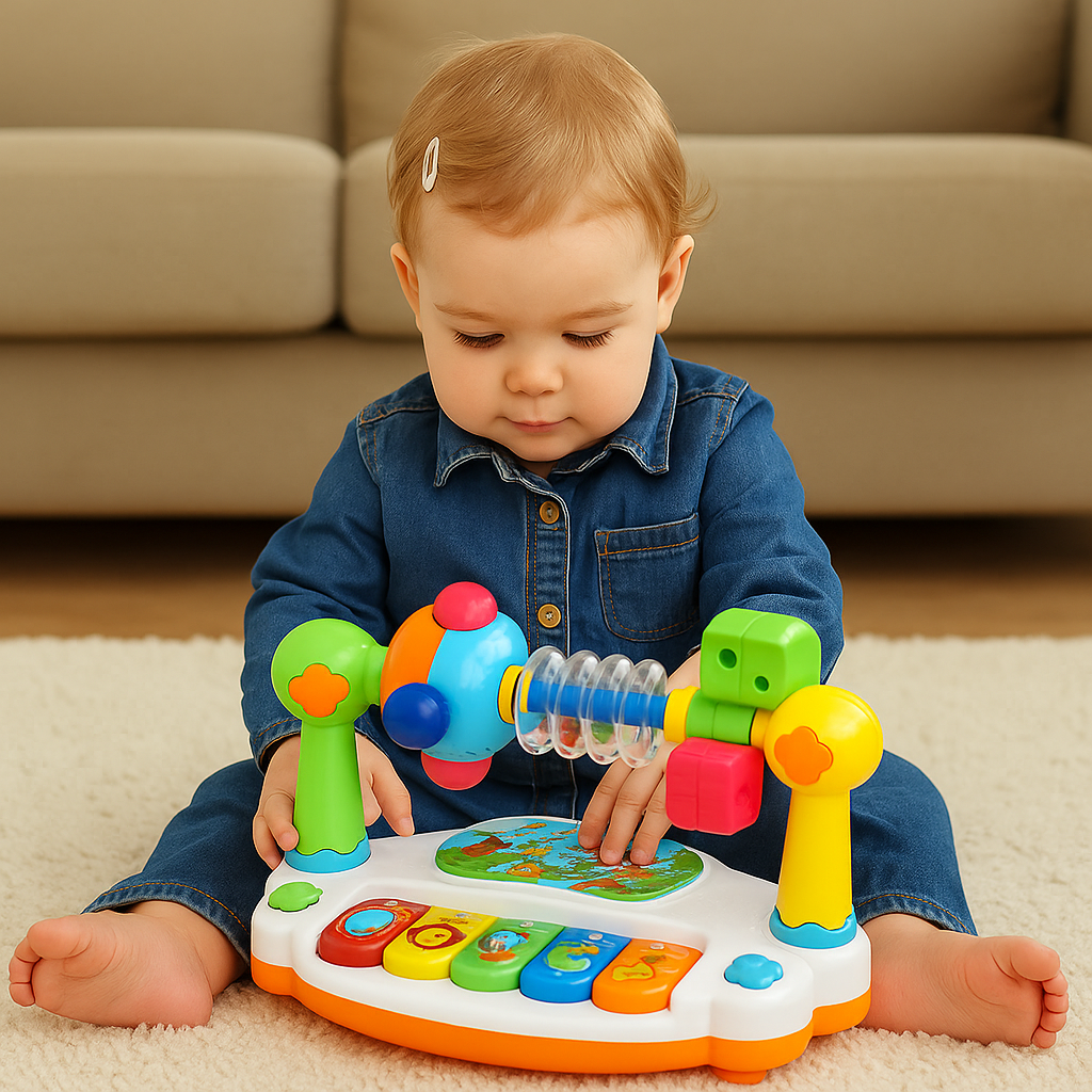 4-in-1 Musical Toy – Light-Up Learning Piano with Sound, Lights & Movement