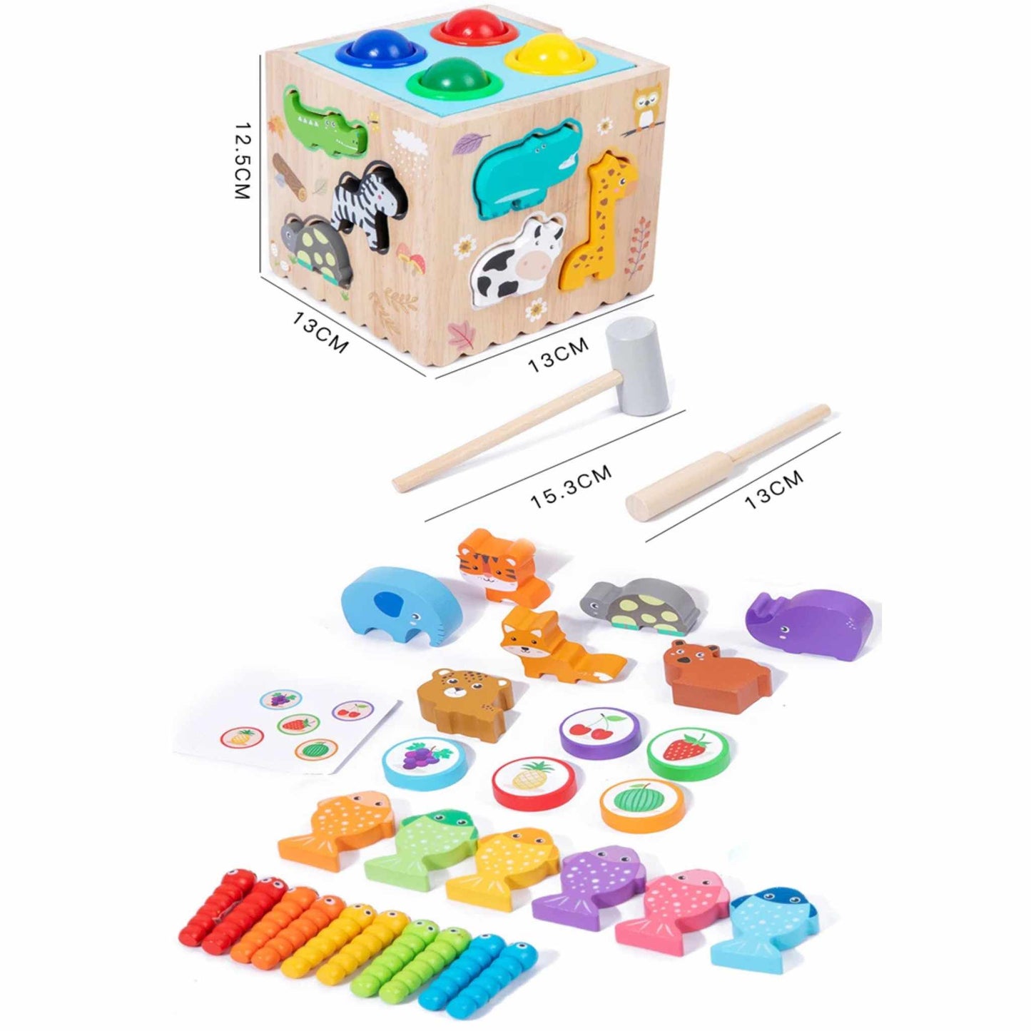 8-in-1 Montessori Wooden Activity Cube