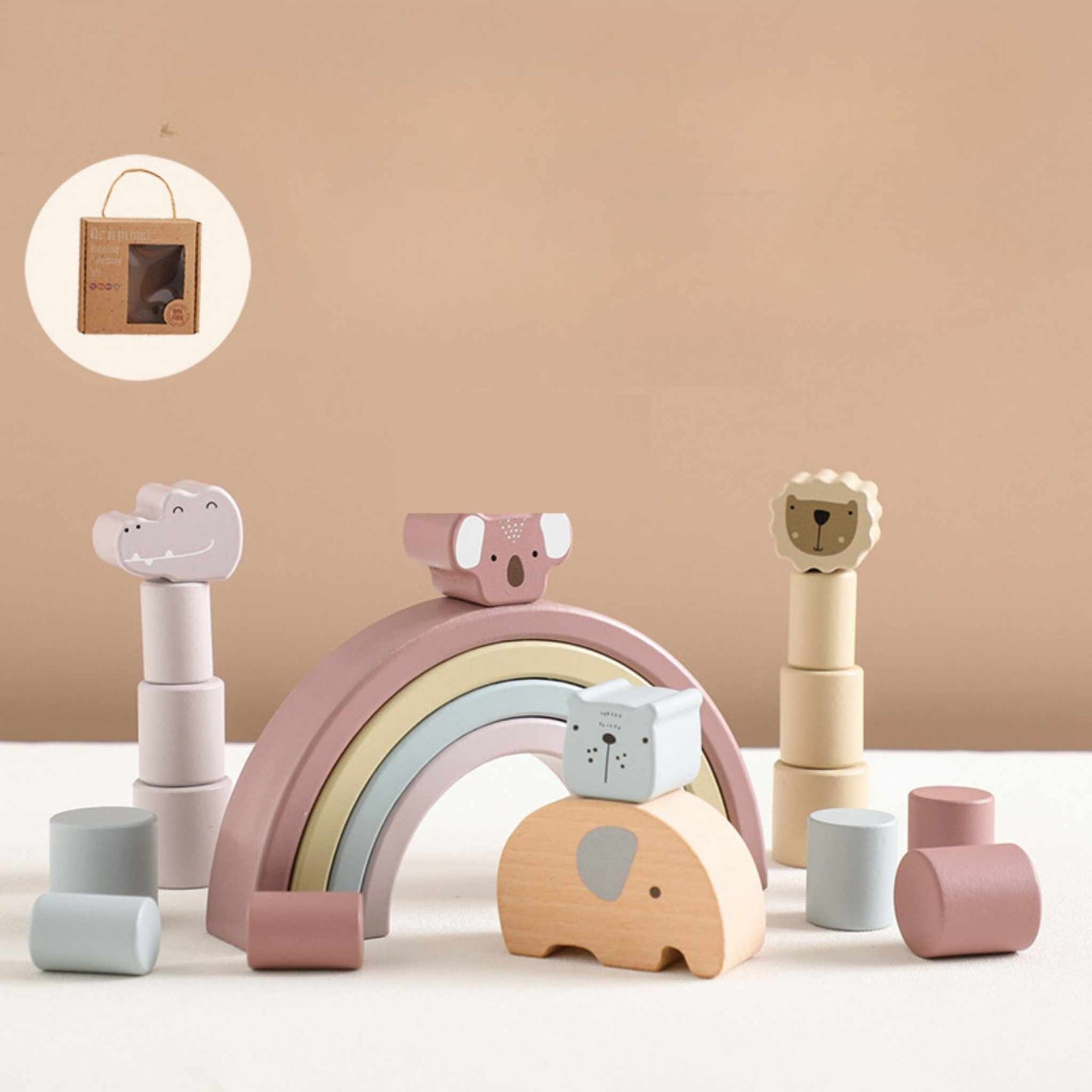 Montessori Elephant Wooden Building Blocks