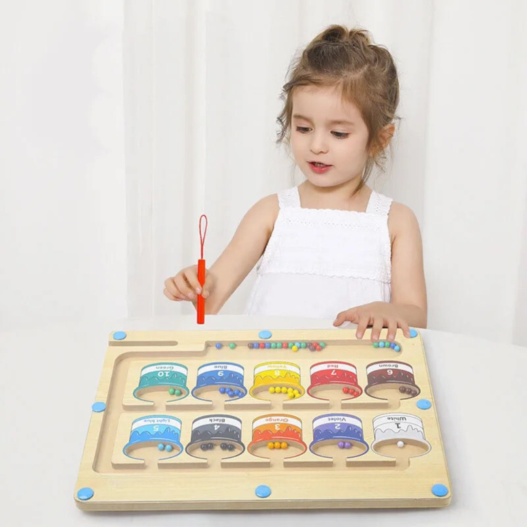 Montessori Magnetic Maze for Kids – Learn Colours, Numbers & Fine Motor Skills Through Play