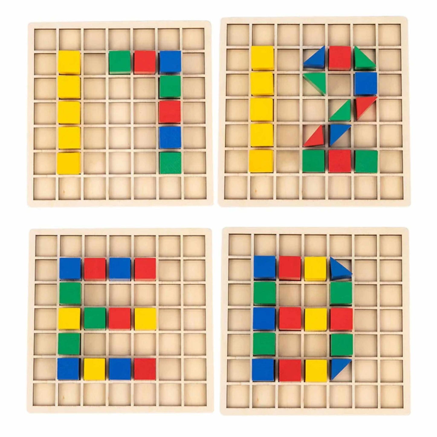 Montessori Geo Puzzle – Wooden Learning Game with Colourful Shapes & Pattern Cards (Ages 3+)