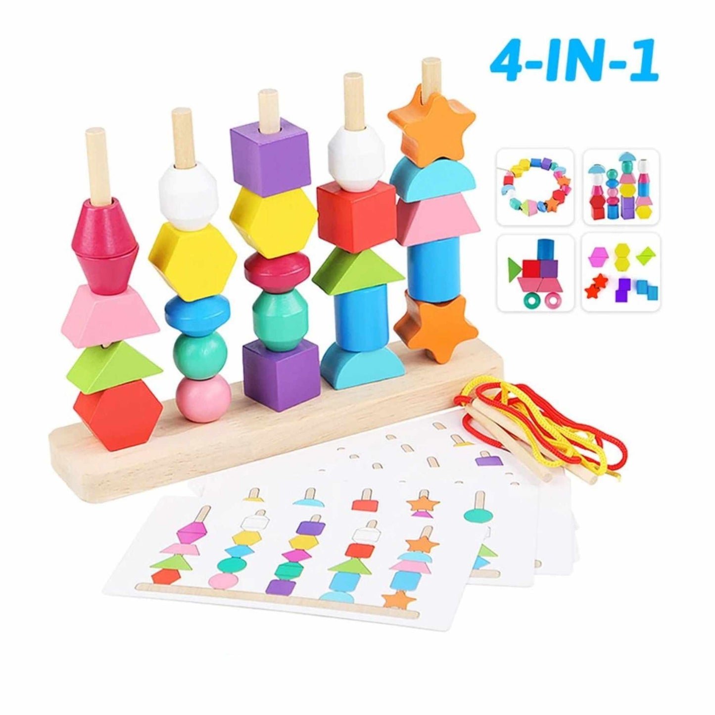 Montessori Wooden Toy – 4-in-1 Learning Fun