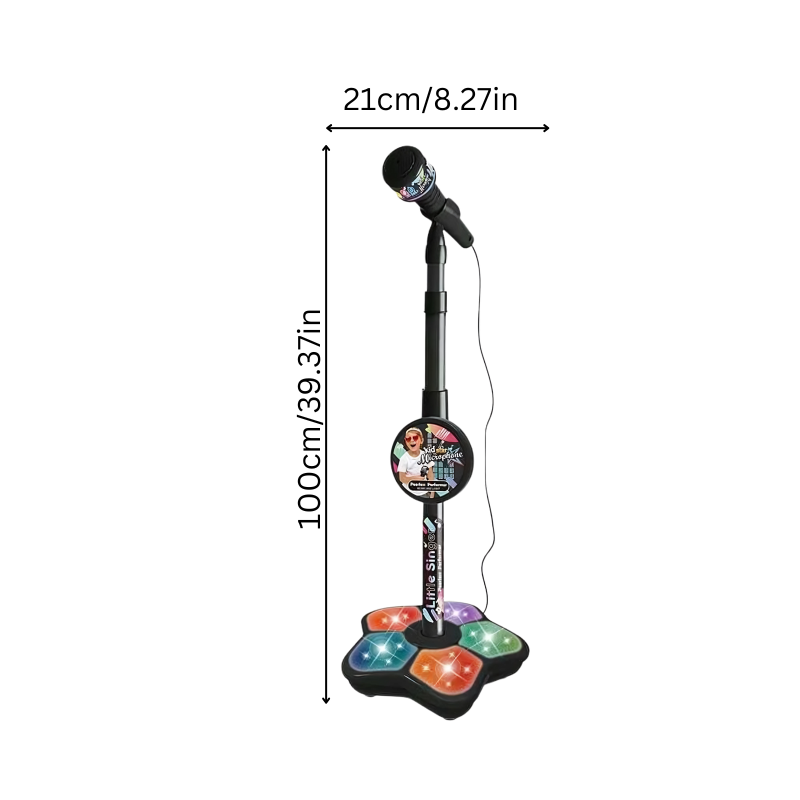 Kids’ Karaoke Microphone with Stand & Light Effects