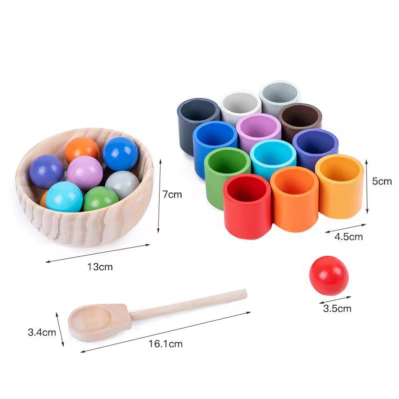 Wooden Ball & Bead Sorting Game