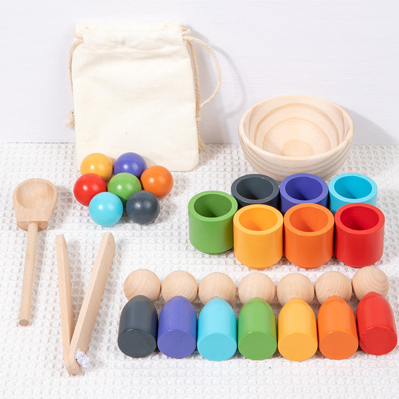 Wooden Ball & Bead Sorting Game