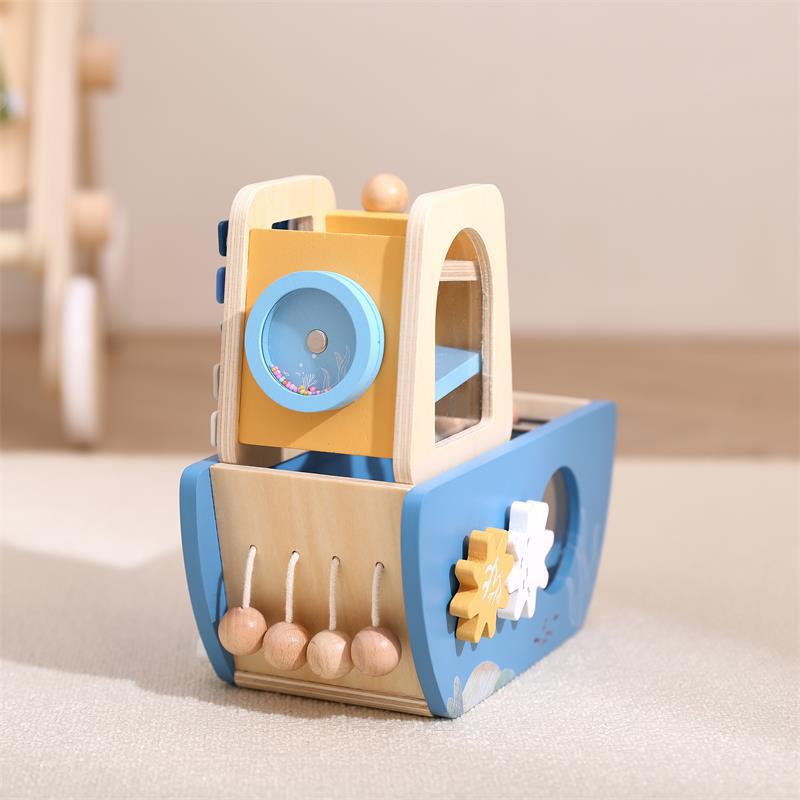 Montessori Wooden Boat 5-in-1 Toy Set (Ages 1–5)