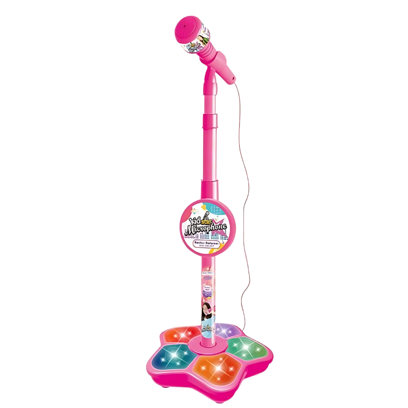 Kids’ Karaoke Microphone with Stand & Light Effects