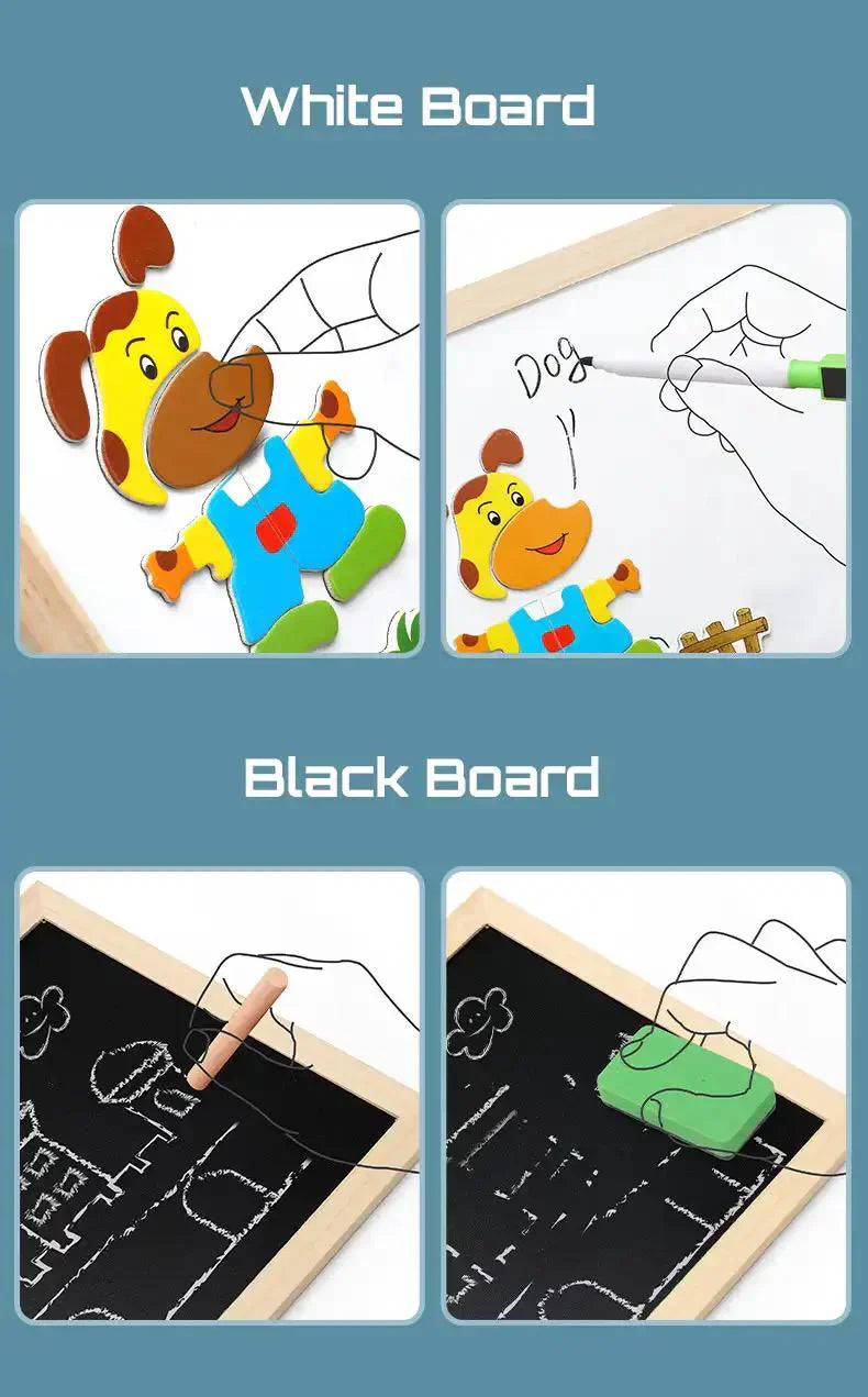 2-in-1 Learning & Drawing Board for Kids