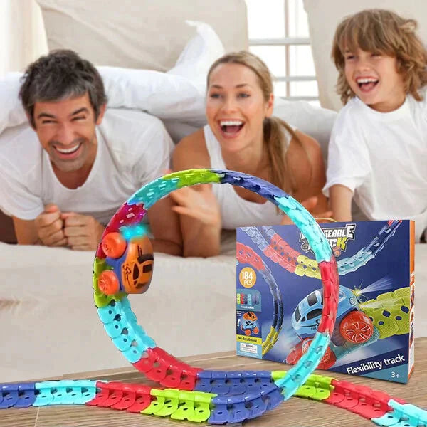 Anti-Gravity Race Track – Flexible Magnetic Track Set with Light-Up Racing Car for Kids