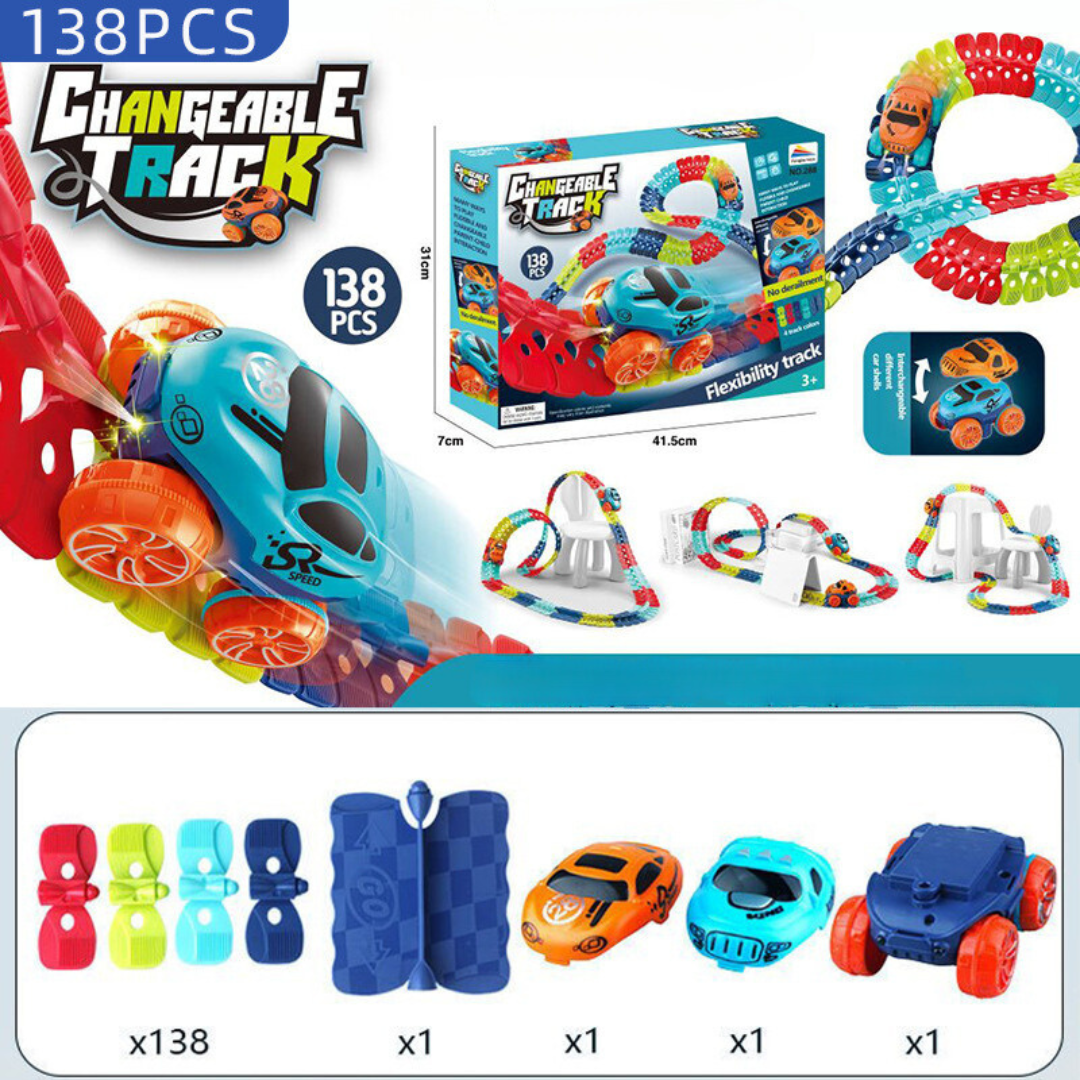 Anti-Gravity Race Track – Flexible Magnetic Track Set with Light-Up Racing Car for Kids