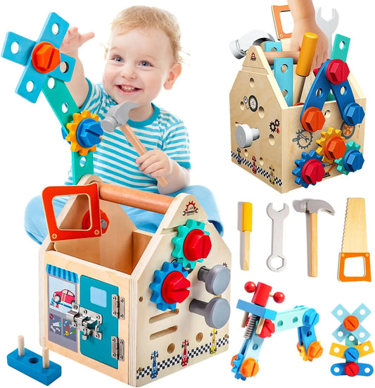 Montessori Wooden Tool Box – Learn Through Play & Creative Building